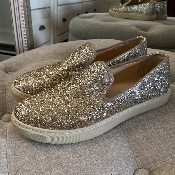 Betsey Johnson Shoes - Betsy Johnson gold glittery sneakers